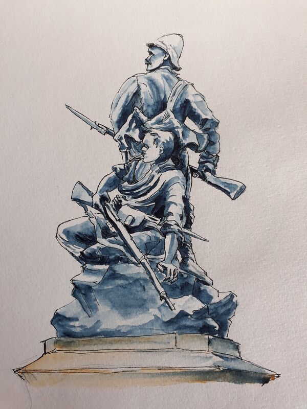 Royal marines memorial, in The Mall