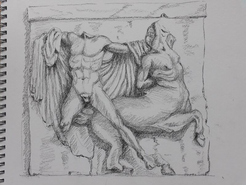 Lapith fighting a centaur, from the British Museum