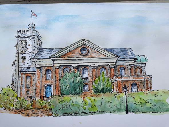 Drawing of St Mary's Church, Twickenham